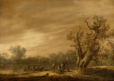 Fishermen on the Banks of a Pond by Jan Josephsz van Goyen